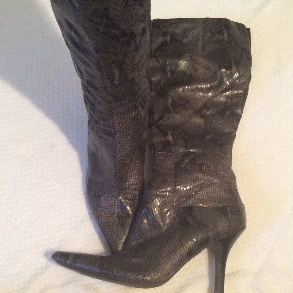 Snakeskin style boots